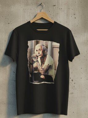 Albert Einstein Tattooed Funny Retro Meme Pop Culture Graphic Tee